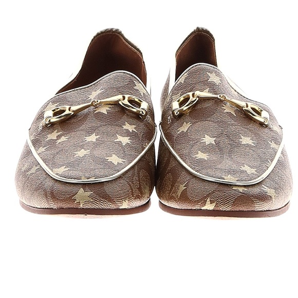 Coach Haley Loafer With Star Print Tan Brown Gold 10 - Picture 3 of 12